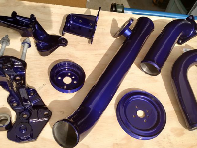 More Purple powder coated parts